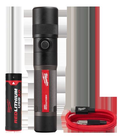 milwaukee 1100 lumens flashlight 2161-21-48-59-2013 LED USB Rechargeable Twist Focus with REDLITHIUM USB Charger and Portable Power Source Kit Built for tough environments Milwaukee 1100 Lumens LED USB