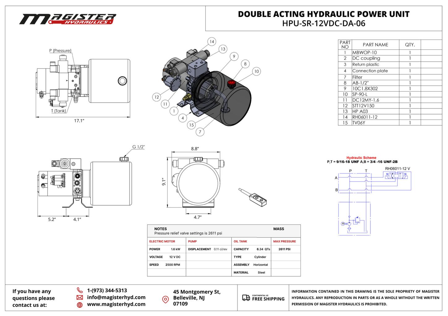 HPU SR 12VDC DA 06 4
