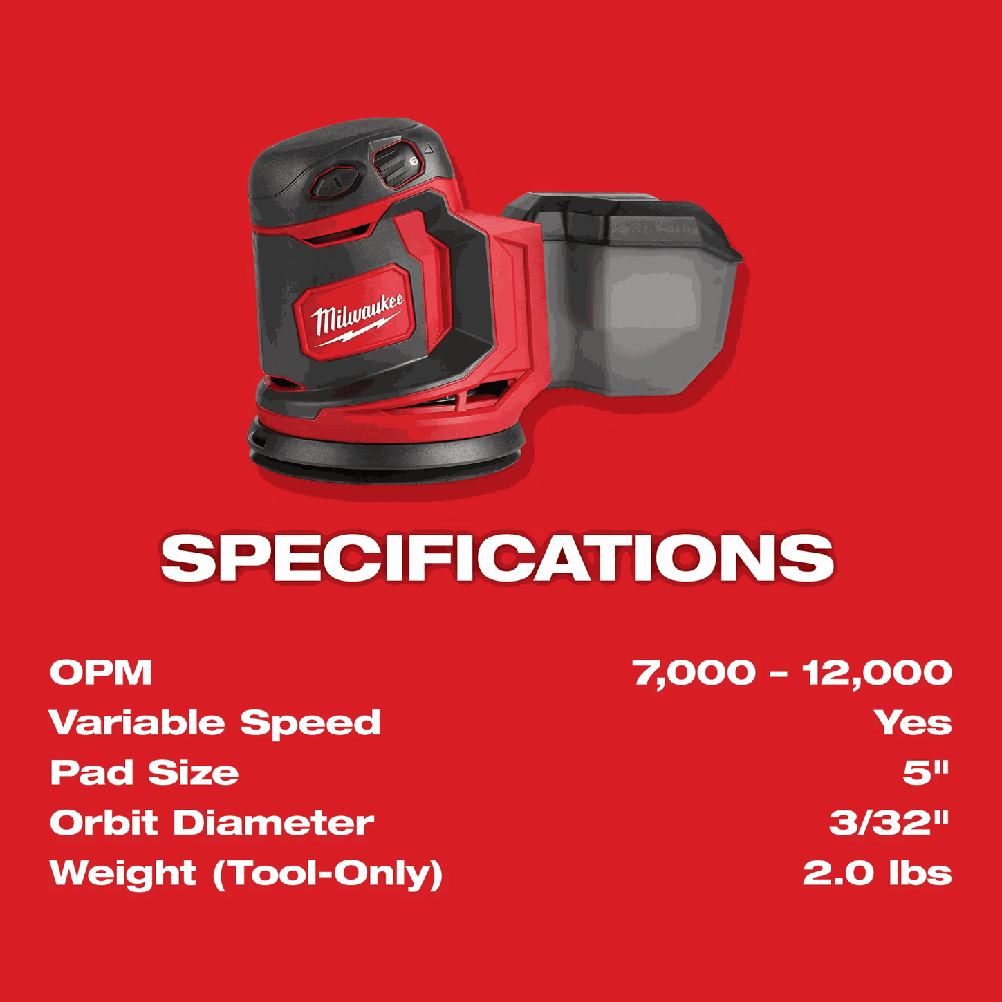 Milwaukee 2648-20 M18™ Random Orbit Sander — Great American